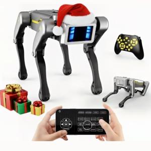 EVADA Smart Robot Dog Robotic Puppy Dog, APP/Handle Remote Control with 20+ Actions Programming Interactive Voice Commands, Durable ABS Design USB Rechargeable Companion Gift for Kids Adults