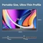 cocopar Portable Monitor 15.6 Inch 1080P Travel Monitor with Speaker HDMI USB-C External Display for Laptop MacBook Surface PC Xbox PS4/5, with Cover Stand VESA