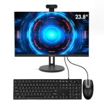 PINGDY 24" All-in-One Desktop Computer, i7 Quad-Core 11, 16GB RAM, 512GB SSD, Wired Keyboard& Mouse, RGB Speaker and Webcam, (i7/16G/512G) (Black)