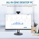 PINGDY 24" All-in-One Desktop Computer, i7 Quad-Core 11, 16GB RAM, 512GB SSD, Wired Keyboard& Mouse, RGB Speaker and Webcam, (i7/16G/512G) (Black)