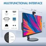 PINGDY 24" All-in-One Desktop Computer, i7 Quad-Core 11, 16GB RAM, 512GB SSD, Wired Keyboard& Mouse, RGB Speaker and Webcam, (i7/16G/512G) (Black)