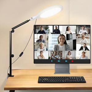 Ring Light for Streaming, 10" LED Ring Light for Desk with Clamp, 360°Rotate & Flexible Height Full-Screen Overhead Ringlight for Video Recording, TikTok, YouTube, Live Streaming, Content Creation
