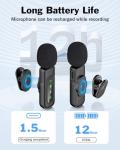 PoP voice Mini Microphone for iPhone 16/15/14/iPad/Android, Wireless Lavalier Microphone with Magnetic Collar Clip, USB-C Mini Lapel Lav Mic with Noise Reduction for Vlog YouTube TikTok, 12H