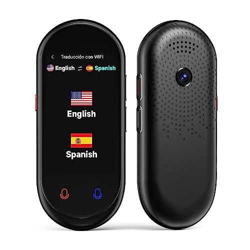 Language Translator Device, Portable Translator No WiFi Needed, Offline Voice Photo Translation, 137 Languages Supported, High Accuracy Translator Device for Travel Business Learning (Black)