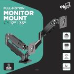 ELG Full Motion Swivel Dual Monitor Desk Mount Stand Gas Spring for Two Screens 17” to 35'' (4.4lbs to 19.8lbs Load for Each Display), Computer Monitor Stand F160N, Black