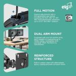 ELG Full Motion Swivel Dual Monitor Desk Mount Stand Gas Spring for Two Screens 17” to 35'' (4.4lbs to 19.8lbs Load for Each Display), Computer Monitor Stand F160N, Black
