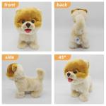 CU-MATE Interactive Dog Stuffed Animal Electronic Plush Pomeranian Simulation Puppy Realistic Toy Like-Real Robotic Nodding Barking Wagging Tail Present Pet for Toddler Boys