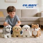 CU-MATE Interactive Dog Stuffed Animal Electronic Plush Pomeranian Simulation Puppy Realistic Toy Like-Real Robotic Nodding Barking Wagging Tail Present Pet for Toddler Boys