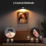 3 Pack Picture Lights for Wall, Rechargeable Battery Operated wall lights, Picture Frame lights with 3 Lighting Modes, Wireless Magnetic Painting Light with Remote Control Timer (Black, 3 Pack)