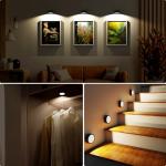 3 Pack Picture Lights for Wall, Rechargeable Battery Operated wall lights, Picture Frame lights with 3 Lighting Modes, Wireless Magnetic Painting Light with Remote Control Timer (Black, 3 Pack)