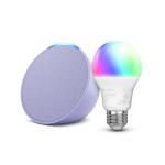 Echo Pop with Amazon Basics Smart Color Bulb