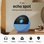 Echo Spot with Amazon Basics Smart Color Bulb