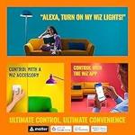 Echo Pop (newest model) with WiZ 60W A19 LED Smart Color Bulb - Connects to Your Wi-Fi - E26 Base - Control with Voice or App - Matter Compatible