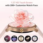 Fitpolo Smart Watches for Women (2 Bands), 40mm Stylish Round Smartwatch, IP68 Waterproof Fitness Tracker with Bluetooth Calls (Make/Answer), Heart Rate/SpO2/Sleep Monitor, 7 Days Battery - Pink