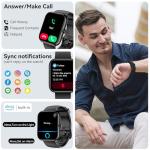SENBONO Smart Watch with Alexa Built-in, 1.83" HD Touchscreen, Digital Bluetooth Calling, IP68 Waterproof Fitness Tracker, 120+ Sports Modes, 24/7 Heart Rate/Sleep Monitor for iPhone Android (Black)