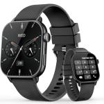 Smart Watches for Men Women, 1.85'' AMOLED HD Fitness Tracker with 100+ Sports Modes, Smartwatches with Bluetooth Call/Heart Rate/Sleep Monitor/Pedometer, IP68 Waterproof Watch for Swimming, Black