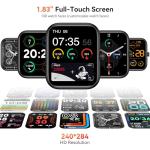 SENBONO Smart Watch with Alexa Built-in, 1.83" HD Touchscreen, Digital Bluetooth Calling, IP68 Waterproof Fitness Tracker, 120+ Sports Modes, 24/7 Heart Rate/Sleep Monitor for iPhone Android (Black)
