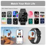 Smart Watches for Men Women, 1.85'' AMOLED HD Fitness Tracker with 100+ Sports Modes, Smartwatches with Bluetooth Call/Heart Rate/Sleep Monitor/Pedometer, IP68 Waterproof Watch for Swimming, Black