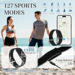 Smart Health Wristband for Men Women, Wearable Activity & Fitness Tracker with GPS, 100+ Sport Modes, Measuring Heart Rate, Health, Sleep, Stress, IP68 Waterproof Health Tracker with Free App, Black