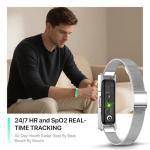 Smart Health Wristband, Wearable Activity & Fitness Tracker Band, 24/7 Sleep Tracker, All-Day Automatic Continuous Heart Rate Tracking, HRV Monitor, Blood Pressure, Stress, 2 Bands, with Free APP