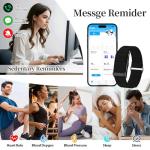 Smart Health Wristband for Men Women, Wearable Activity & Fitness Tracker with GPS, 100+ Sport Modes, Measuring Heart Rate, Health, Sleep, Stress, IP68 Waterproof Health Tracker with Free App, Black