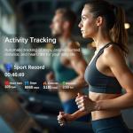 Ring Health Tracker for Women Men, Fit Ring with Heart Rate, Blood Oxygen, Sleep Monitor, Calories, Step Counter, IP68 Waterproof Smart Ring for iPhone & Android, No Subscription Fee (Black, 13#)