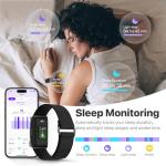 Health Fitness Tracker, Wearable Smart Bracelet for Men Women, Continuous Sleep/Heart Rate/Stress/Blood Pressure Monitor, IP68 Waterproof 120+Sports Modes, 2 Pack Bands, Free App for Android iPhone