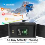 Health Fitness Tracker, Wearable Smart Bracelet for Men Women, Continuous Sleep/Heart Rate/Stress/Blood Pressure Monitor, IP68 Waterproof 120+Sports Modes, 2 Pack Bands, Free App for Android iPhone