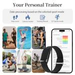 Smart Health Wristband for Men Women, Wearable Activity & Fitness Tracker with GPS, 100+ Sport Modes, Measuring Heart Rate, Health, Sleep, Stress, IP68 Waterproof Health Tracker with Free App, Black