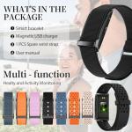 Smart Health Wristband for Men Women, Wearable Activity & Fitness Tracker with GPS, 100+ Sport Modes, Measuring Heart Rate, Health, Sleep, Stress, IP68 Waterproof Health Tracker with Free App, Black