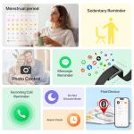 Health Fitness Tracker, Wearable Smart Bracelet for Men Women, Continuous Sleep/Heart Rate/Stress/Blood Pressure Monitor, IP68 Waterproof 120+Sports Modes, 2 Pack Bands, Free App for Android iPhone