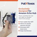 PoE Texas at-HUB PoE+ to USB-C Power and Data Delivery for Amazon Echo Hub Smart Home Control Panel - Power Output, 10/100 Mbps Speeds with USB-C Cable - Compatible with 802.3at PoE+ Switch