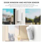 Hapippofa Door Alarms System,WiFi Wireless DIY Smart Home Kit,Loud Alarm Siren Hub,Window Alarms,Door Sensor,Motion Sensors with App Control Compatible with Alexa, for House, Apartment(9-Piece-kit)
