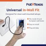 PoE Texas at-HUB PoE+ to USB-C Power and Data Delivery for Amazon Echo Hub Smart Home Control Panel - Power Output, 10/100 Mbps Speeds with USB-C Cable - Compatible with 802.3at PoE+ Switch