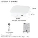 Tuya Smart Hub, WiFi Gateway for Smart Door Lock(Tuya BlE) with Remote Control, Bluetooth to WiFi Bridge, Bluetooth Mesh(SIG), Compatible with Alexa & Google Assistant, Supports 2.4GHz Bands