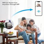 Clock Camera - WiFi Nanny Cam with 1080P HD Video, AI Motion Detection, Clear Night Vision, Dual-Band WiFi, Bluetooth Connectivity, Local & Cloud Storage – Indoor Security Camera for Home & Office