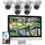 4COVR PoE 4K NVR Security Camera System with Monitor, AI Human/Vehicle Detection, 8 CH 8MP NVR with Monitor Pre-Installed 2TB HDD, 6X 8MP Wired Dome IP Home Camera IP67 Night Vision, LY97SA8MU806