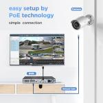 PANOOB 16 Channel Security Camera System 4K PoE, 4K 16CH NVR 4TB HDD, 16x 8MP Wired Outdoor Surveillance IP PoE Cameras, AI Human Vehicle Detection, Remote Playback Built-in Mic, PB37F1616-8M