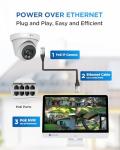 4COVR PoE 4K NVR Security Camera System with Monitor, AI Human/Vehicle Detection, 8 CH 8MP NVR with Monitor Pre-Installed 2TB HDD, 6X 8MP Wired Dome IP Home Camera IP67 Night Vision, LY97SA8MU806