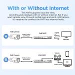 PANOOB 16 Channel Security Camera System 4K PoE, 4K 16CH NVR 4TB HDD, 16x 8MP Wired Outdoor Surveillance IP PoE Cameras, AI Human Vehicle Detection, Remote Playback Built-in Mic, PB37F1616-8M