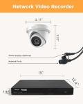 PANOOB 32 Channel Security Camera System, 20pcs 5MP Wired IP Turret Dome PoE Cameras Outdoor, AI Human Detection, Built-in Mic, Remote Access, 4K 32CH NVR 8TB HDD for 24-7 Recording, PD93A2032-5M