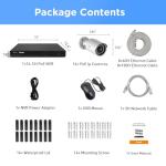 PANOOB 16 Channel Security Camera System 4K PoE, 4K 16CH NVR 4TB HDD, 16x 8MP Wired Outdoor Surveillance IP PoE Cameras, AI Human Vehicle Detection, Remote Playback Built-in Mic, PB37F1616-8M