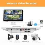PANOOB Security Camera System with Monitor, 8CH 8MP NVR with 2TB HDD, 6Pcs IR Dome Wired 5MP PoE IP Camera IP67 Outdoor, Night Vision, Smart AI Human Detection, PD93AM06-5M