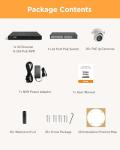 PANOOB 32 Channel Security Camera System, 20pcs 5MP Wired IP Turret Dome PoE Cameras Outdoor, AI Human Detection, Built-in Mic, Remote Access, 4K 32CH NVR 8TB HDD for 24-7 Recording, PD93A2032-5M
