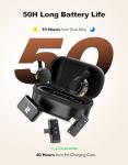 Rythflo Wireless Mini Microphone for Camera/iPhone/Android/iPad/Laptop, Lav Mic with Charging Case, AI Noise Reduction, 50H Battery, 230ft Range, Lavalier Microphone for Video Recording, YouTube, Vlog