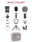 USKEYVISION Smartphone Video Vlogging Kit Metal Microphone Light Tiktok YouTube Podcast Equipment for iPhone 15/14/13 Mini/Pro/Max, Android Smartphone (V-Master)
