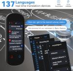 Language Translator Device No WiFi Needed, 137+ Languages Voice Translator Device Two-Way, Instant Translation Device Real Time Support Offline/Recording/Photo Translation for Travel Business Gift