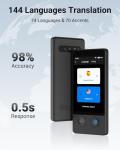 XUPURTLK Language Translator Device, Voice Translator Device Two Way, 144 Languages Real-Time Translator Device, Offline & Recording & Photo Translation for Travel, Business, Learning (Black)