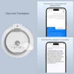 3-in-1 AI Translation Recorder，Language Translator Device, Voice Recording & Voice Transcription, 140+ Language Translator for Meeting White