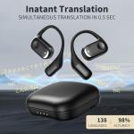 Language Translator Earbuds, 3-in-1 AI Translation Earbuds, 138 Languages Online instant Voice Translation Earbuds Real Time translator device with APP for iOS for Android for Travel Business Learning
